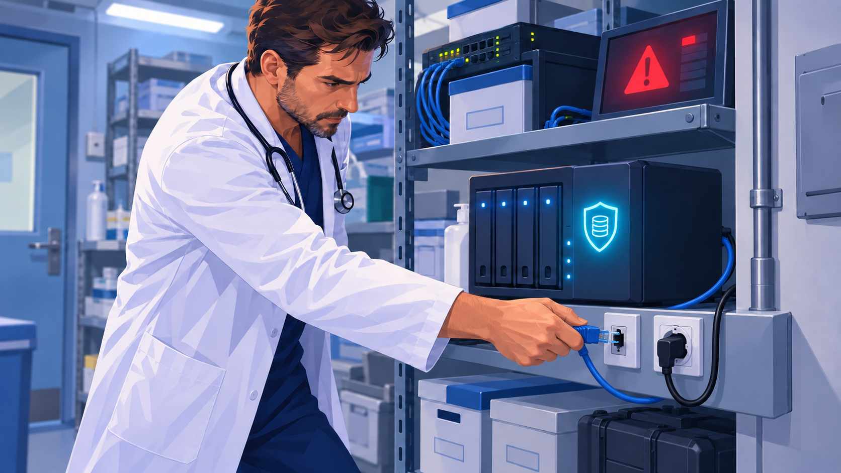 Médecin libéral isolant son réseau informatique pendant une cyberattaque