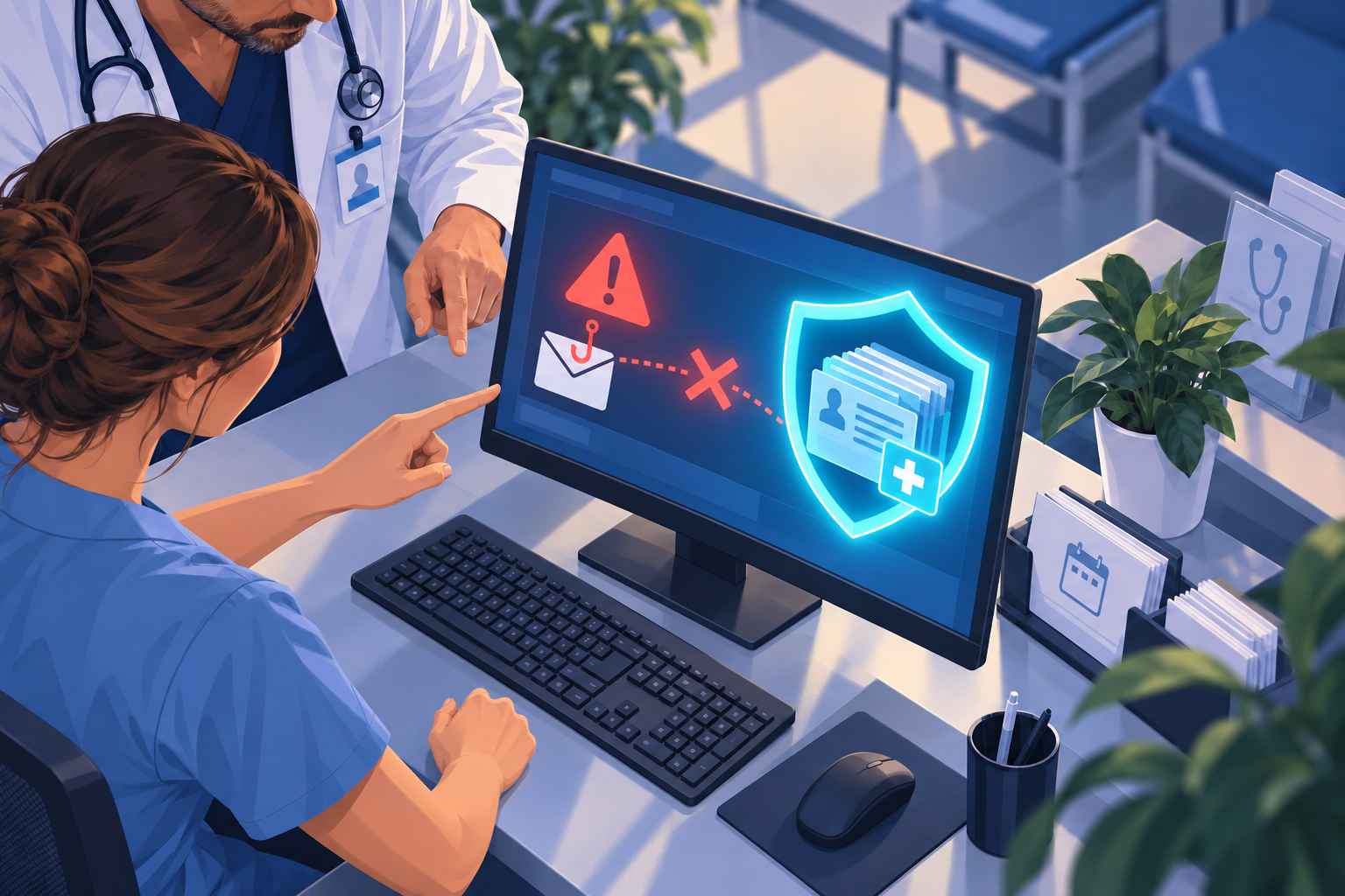 Médecin et secrétaire confrontés à une cyberattaque dans un cabinet médical